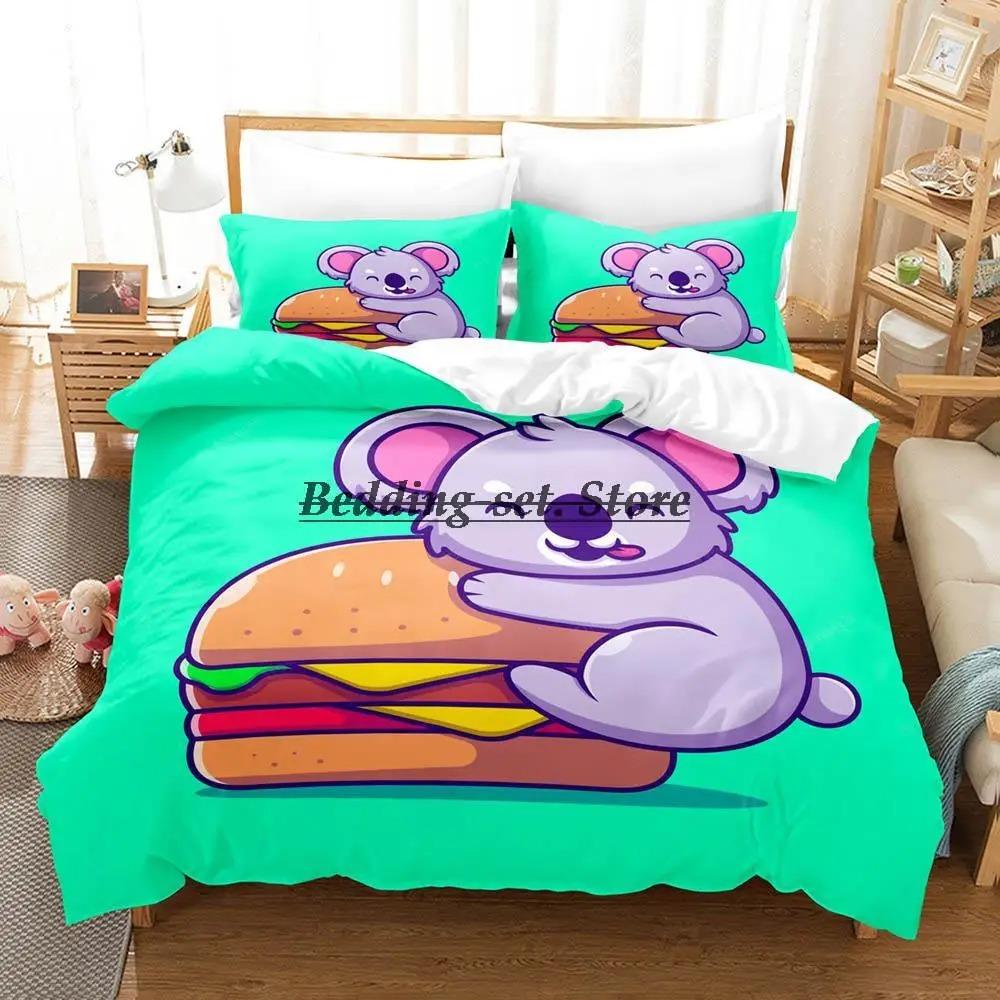 

Комплект постельного белья с изображением животных коалы, односпальная кровать, двуспальная кровать размера «king-size», комплект постельного белья для детей, комплект пододеяльников с принтом «аниме» 70x133cm 2pcs