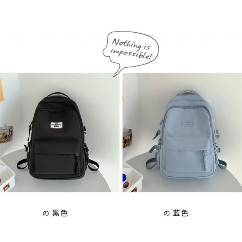 Student Schoolbag Female Sen Series Small Fresh Solid Color Backpack Korean Style Large-capacity Light Casual College Students