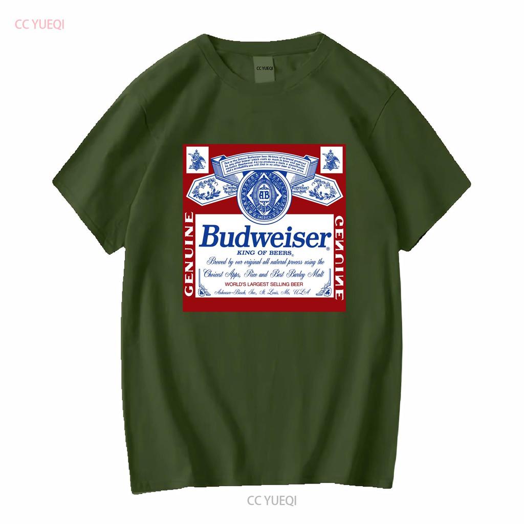 Officially Licensed Budweiser T Shirt Vintage Washed Designer Clothes Streetwear Casual Unisex Breathable Slightly Stretched