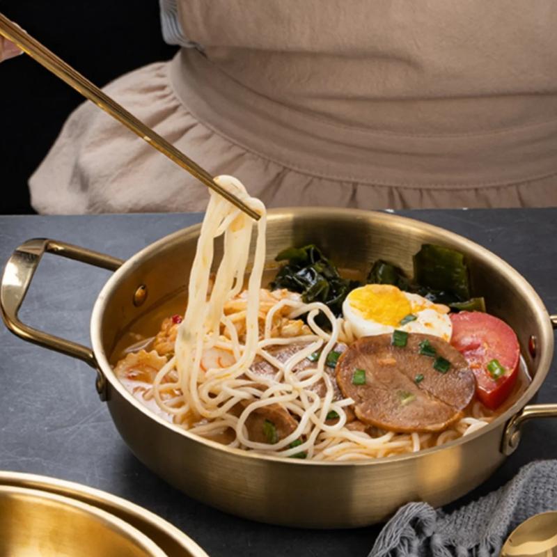 Stainless Steel Saucepan Dry Pots Home Cooking Seafood Rice Pot Paella Pan Picnic Snack Plates Cookware with Handle for Kitchen