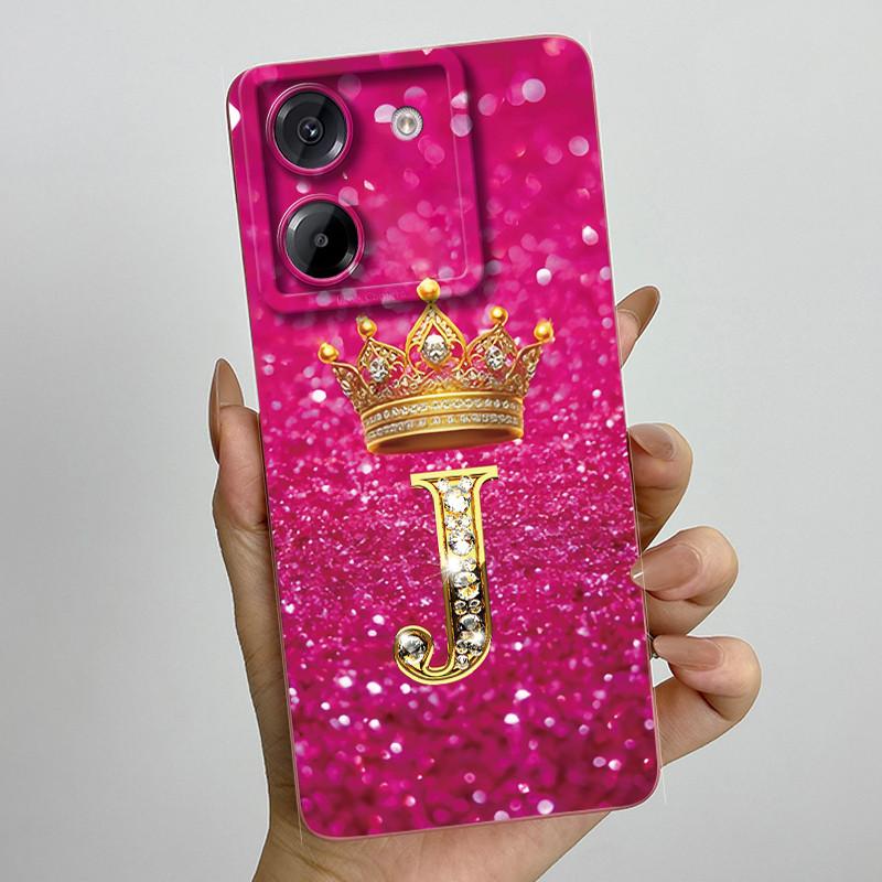 For Xiaomi Poco M7 Pro 5G Case Crown Letters Antifouling Non-slip Luxury Cover Couple For xiaomi poco m7pro PocoM7Pro Soft Funda