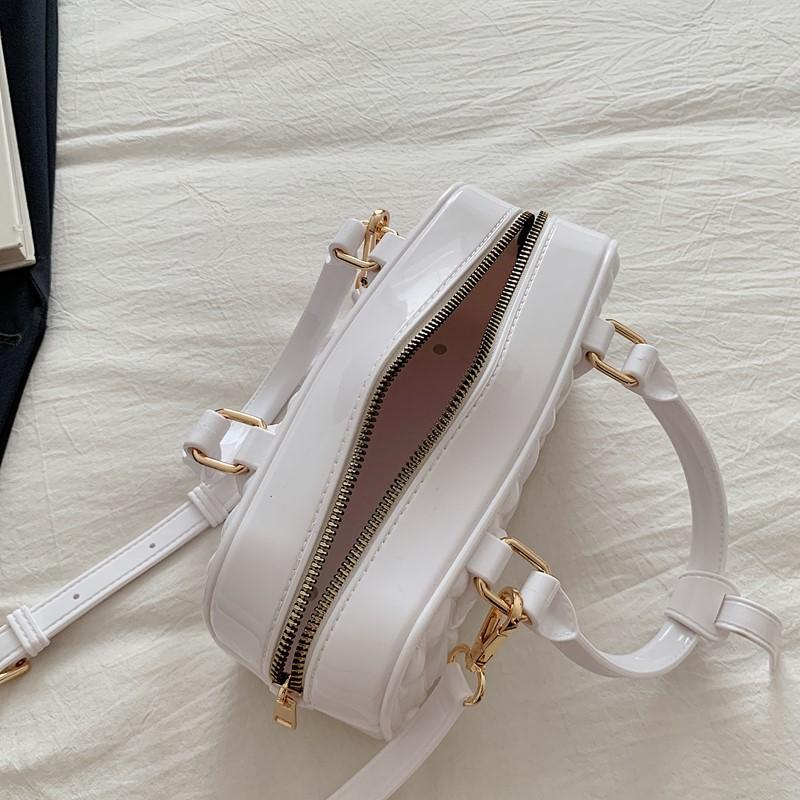 New high-end fashion pvc embossed bowling bag portable shoulder messenger trendy women's bag