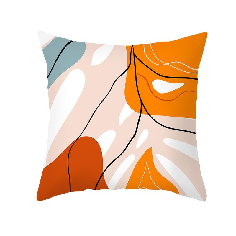 Home Peach Skin Printed Cushion Cover Nordic Green Plant Sofa Cushion Cover Office Cushion Cover