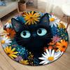 Cute Cat Round Area Rug,Carpet Rug for Living Room Bedroom Sofa Playroom Decor,Non-slip Floor Mat