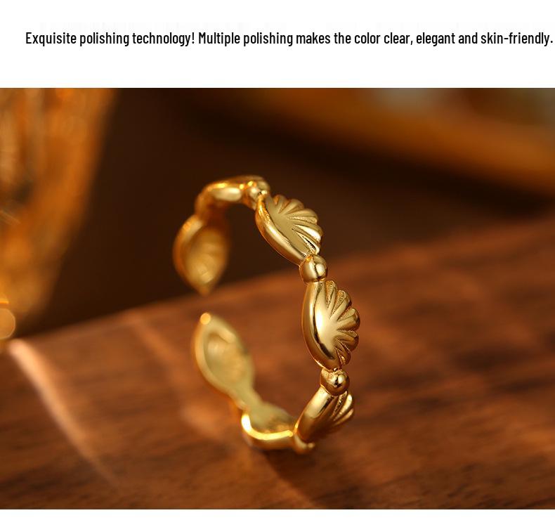 Banyan Tree S925 Silver Shell Ring - Korean Fashion Open Index Finger Design for Women