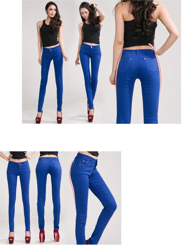 Candy-Colored Women's Mid-Waist Skinny Jeans: Sexy, Stretchy, Versatile Denim Pants In Solid White