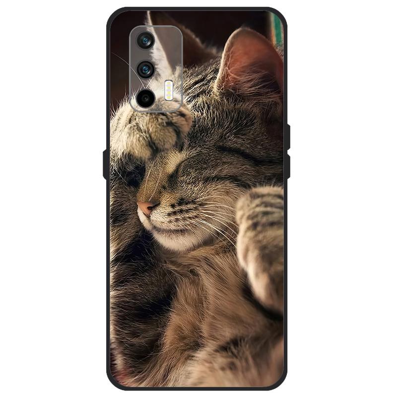 Funda Para Realme GT 5G Funda RMX2202 Cubierta Trasera de Silicona Suave Para OPPO Realme GT 5G 6.43 pulgadas Dibujos Animados TPU Parachoques de Teléfono Bolsas Estuche