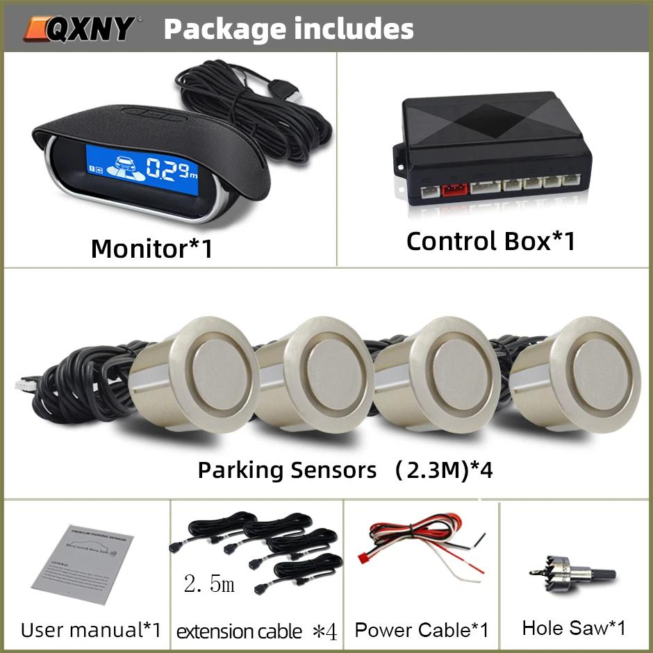 Front Parking Sensor Kit Auto Parktronic Assistant System LCD Monitor Buzzer Voice Volume Backup Radar Car Vehicle Universal
