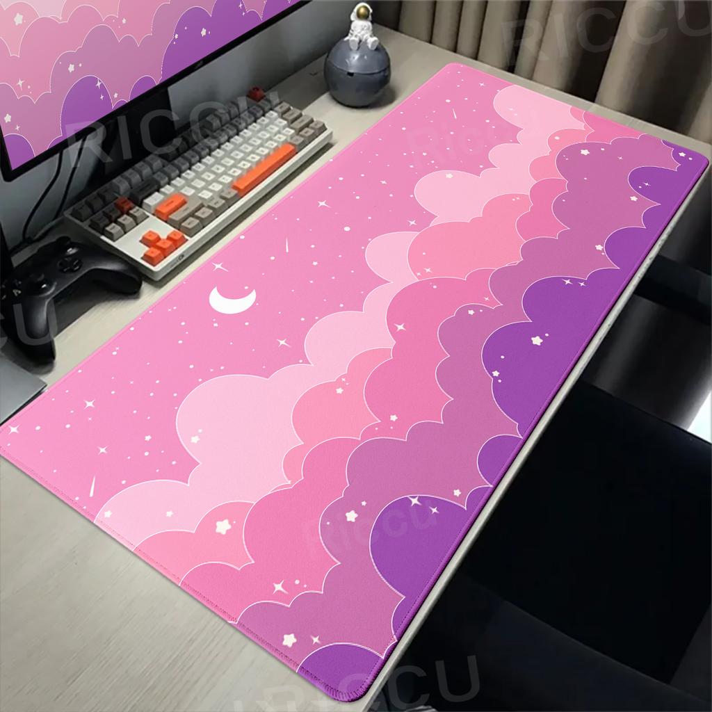 Large Size Blue Clouds Mousepad Pastel Cloud Desk Mat Kawaii Cartoon Mouse Pad Rubber Table Mat Extended Gaming XXL Keyboard Mat