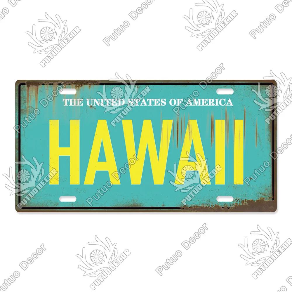 Putuo Decor Stadt Metallschild Plakette Metall Vintage Kennzeichen Blechschild Wanddeko für Man Cave Pub Bar Dekoration