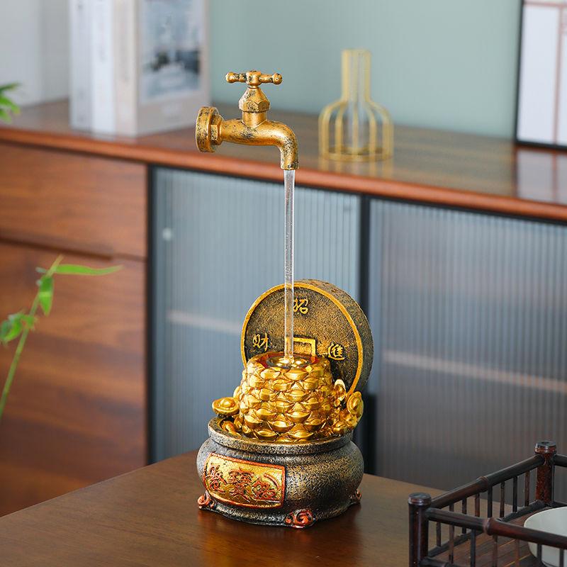 Cornucopia Water Generating Ornaments Circulating Water Chinese Style Simple Household Office Creative Desktop Resin Decoration
