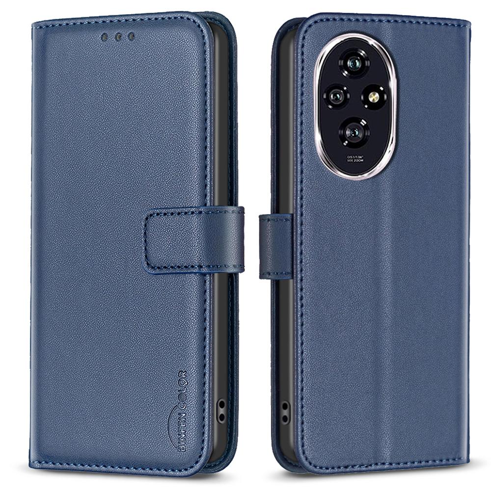 

BINFEN COLOR BF17 Чехол для Honor 200 5G Кошелек из искусственной кожи Защитный чехол для телефона Blue