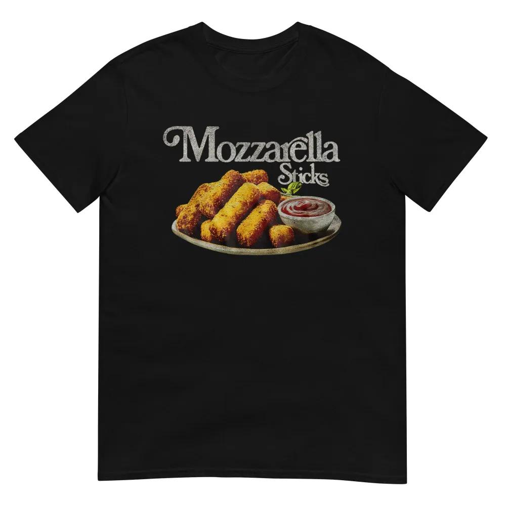 Unisex Short Sleeve Crew Neck Cotton T Shirt Annees 90 En Batons De Mozzarella S