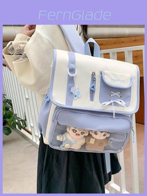 School Style College Backpack With Fabric For Girls Education Use