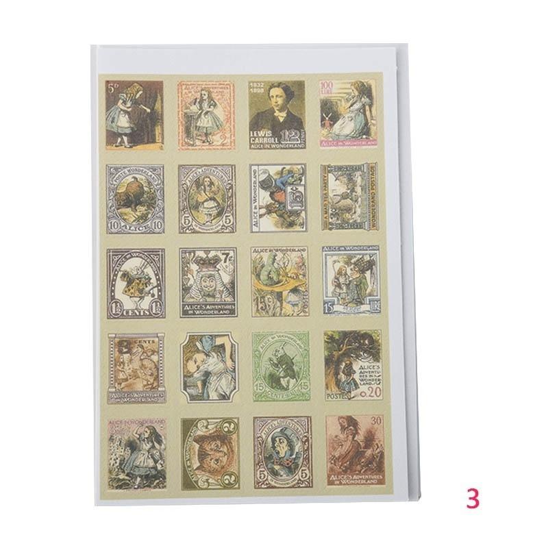 4 Sheets/80pcs DIY Vintage Retro Paper Sticker London Italy Doris Alice Prince Stamp
