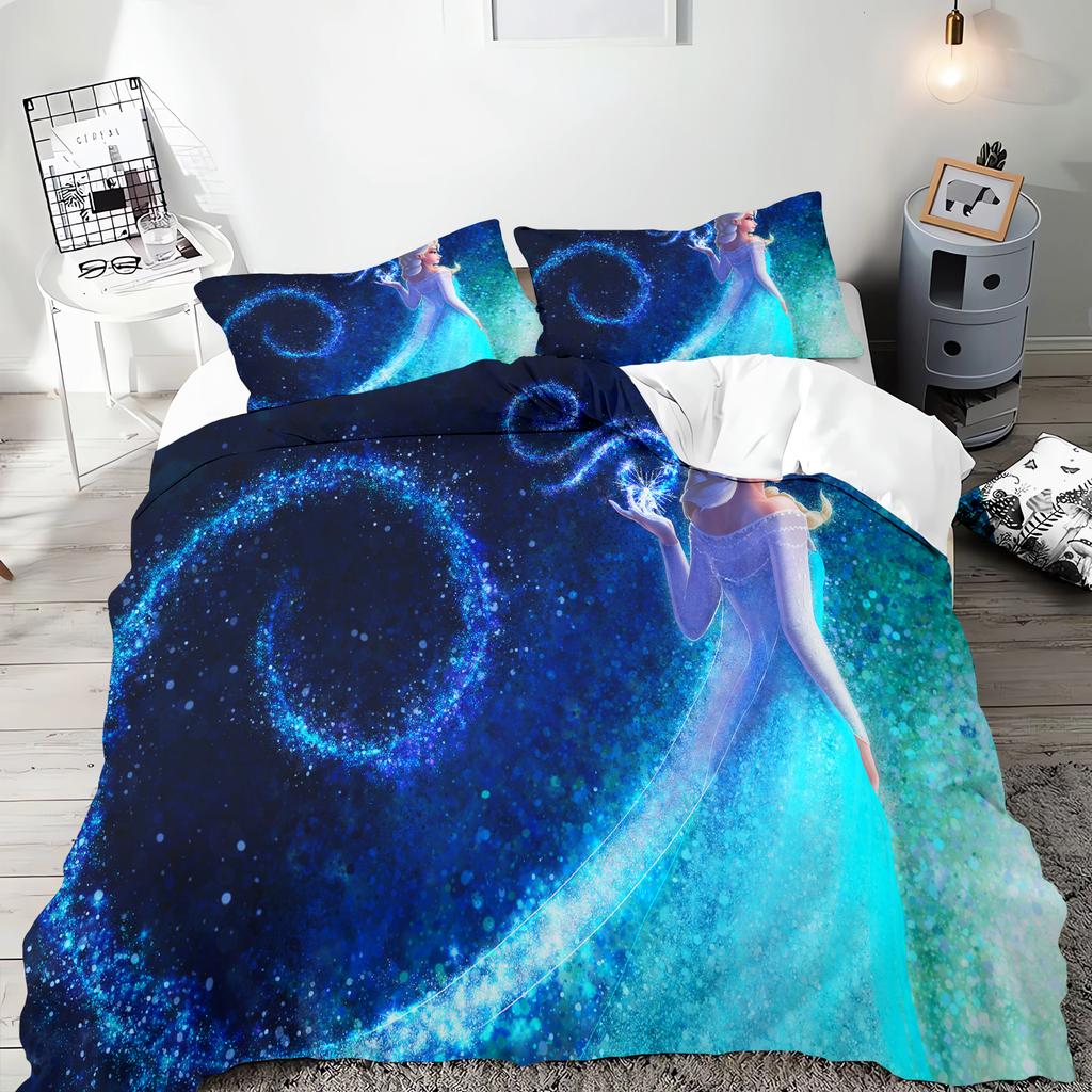 Frozen Princess Elsa and Anna 3-Piece One Piece Bedding Set Comforte Luxus Exquisite Birthday Gift 100% Polyester Home Decor