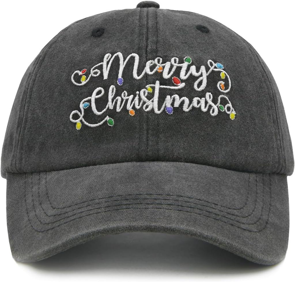 Christmas Baseball Cap For Men Women, Adjustable Embroidered Merry Christmas Hat For Holiday New Year Party
