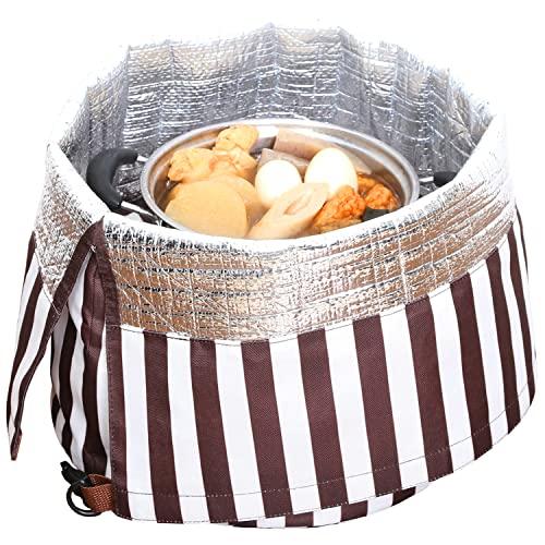 

Astro Insulated Cooking Cover, White and Brown Striped Pattern. Simply place the pot in the case after boiling. Save on electricity and gas costs. Per