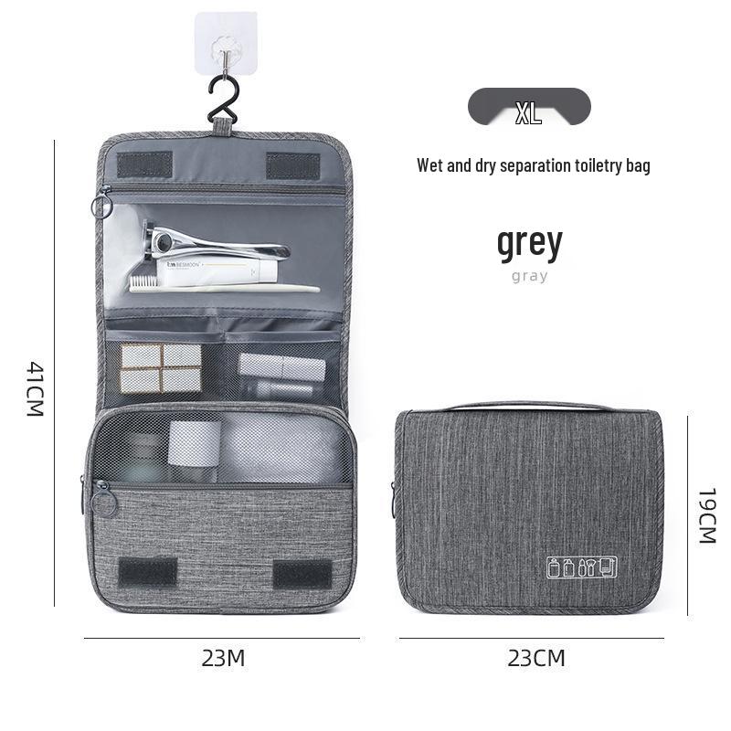 Cationic Hanging Wash Bag: Frosted Wet/Dry Separation Makeup & Travel Storage