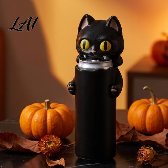 Unique 3D Printed Gift Bat Can Holder Funny Cartoon Vampire Cat Stand Beverage Organizer for Desk Standard Soda Cans Halloween Desktop Decor,