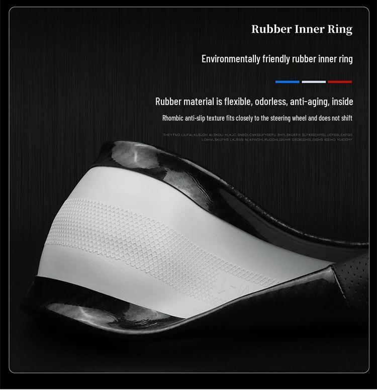 XPeng Steering Wheel Cover for P7, G3, G3i, P5 - Genuine Leather Carbon Fiber, High-Quality.