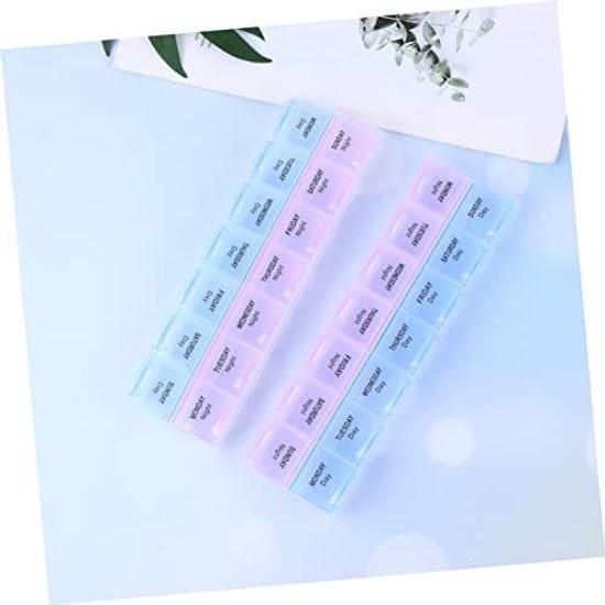 Generic 2-piece case weekly portable storage box lightweight design organizing tablets jewelry small items.