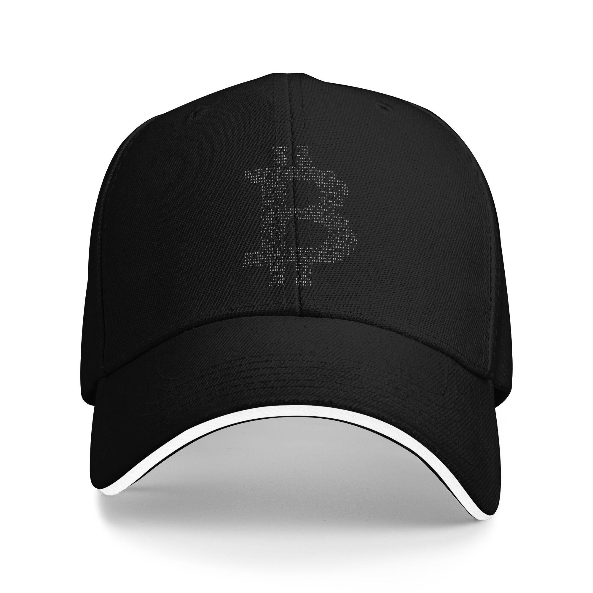 Бейсболка Bitcoin Binary Black Casual BTC Уличная Спортивная Тракерская Шляпа Весенняя Защита от Солнца Мужская Взрослая Винтажная Бейсболка One Size