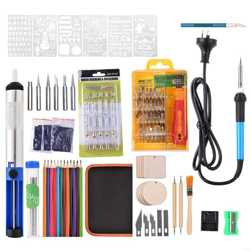 KX4B 141 шт./Набор Профессиональные Инструменты для Выжигания по Дереву Практичные Инструменты для Пирографии и Резьбы