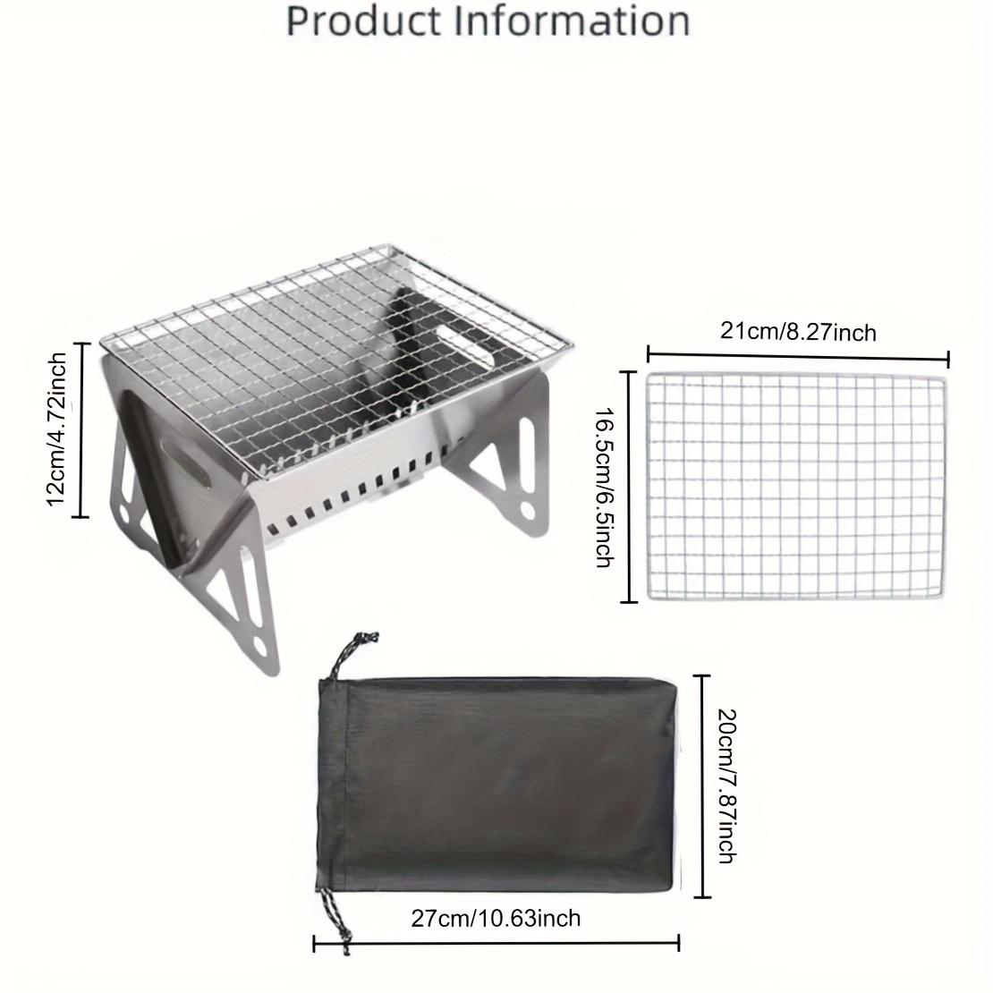Portable BBQ Charcoal Grill Stainless Steel Small Mini BBQ Tool Kit Outdoor Cooking Camping Picnic Beach Portable BBQ Cooking