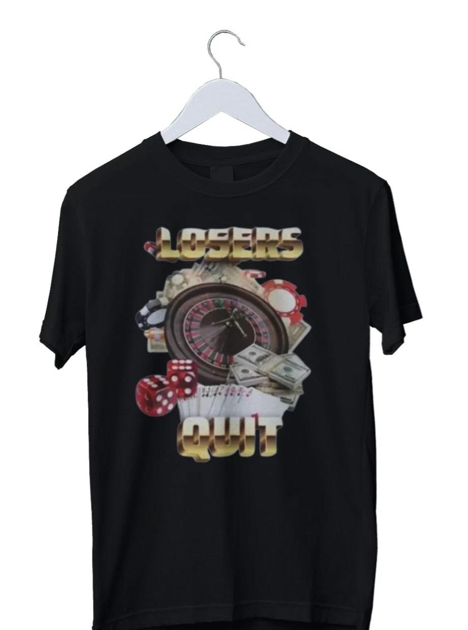 Unisex Adult Vintage Graphic Vintage Losers Quit Gambling Graphic P... XXXXL