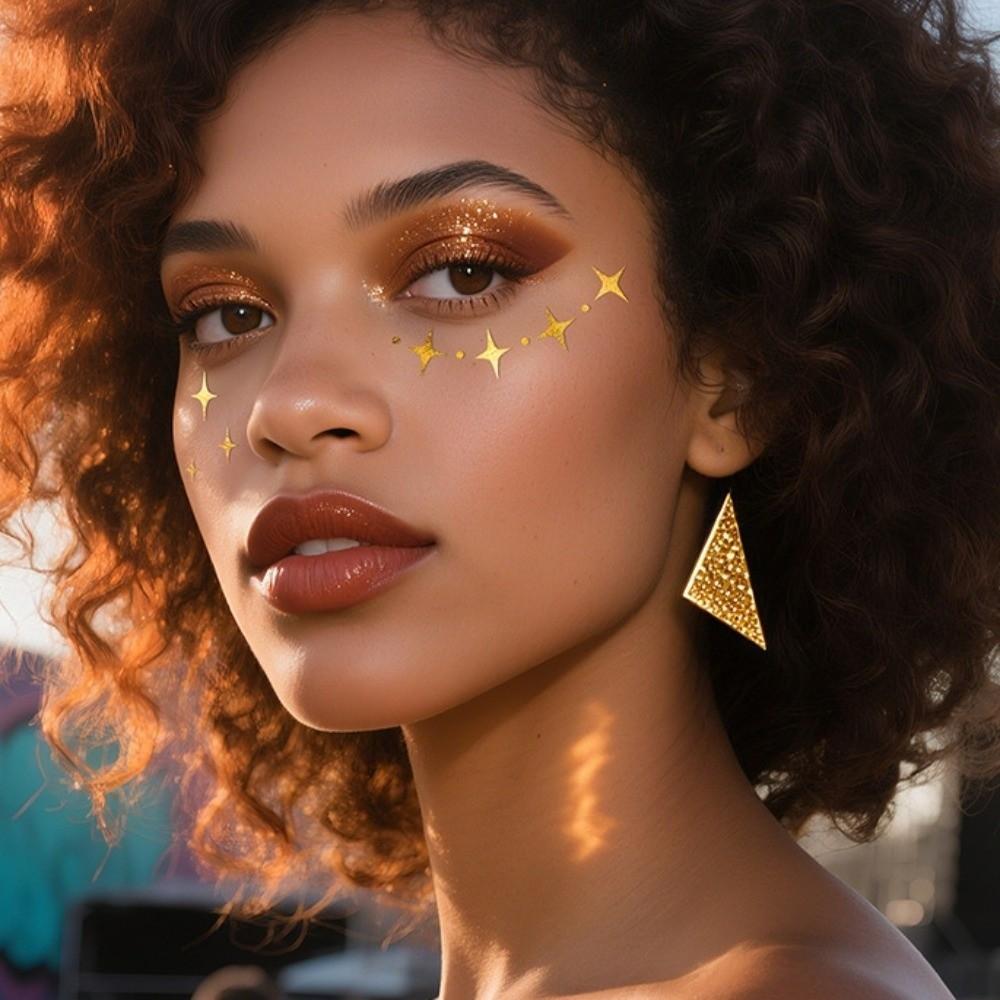 12pcs Waterproof Face Temporary Tattoos Long Lasting Makeup Stickers  Cosplay