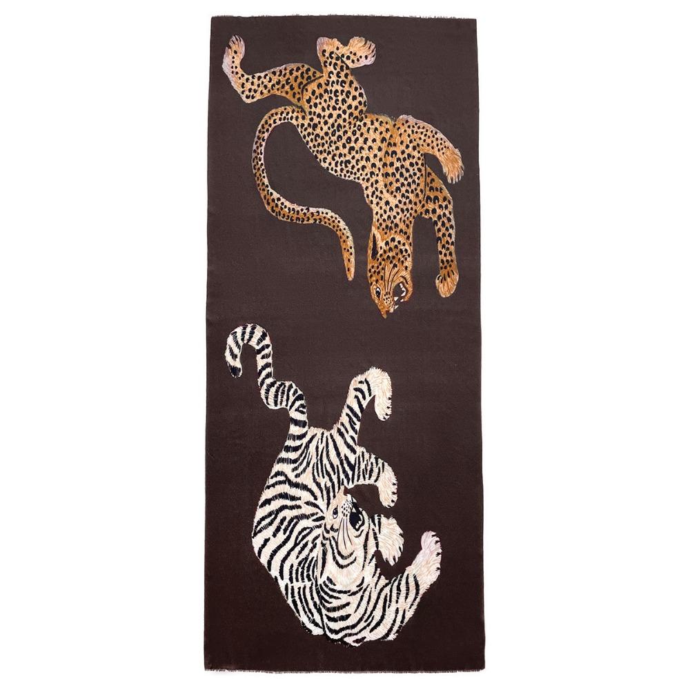 Leopard Long Cover Scarf Old Money Style Vintage Shawl Wrap Neck Scarves Draped Cardigan  Spring