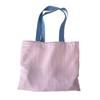 Stripe Contrast Color Canvas Shoulder Bag Simple Design Vintage Style Zipper Handbags Large Capacity Patchwork Shopping Bag
