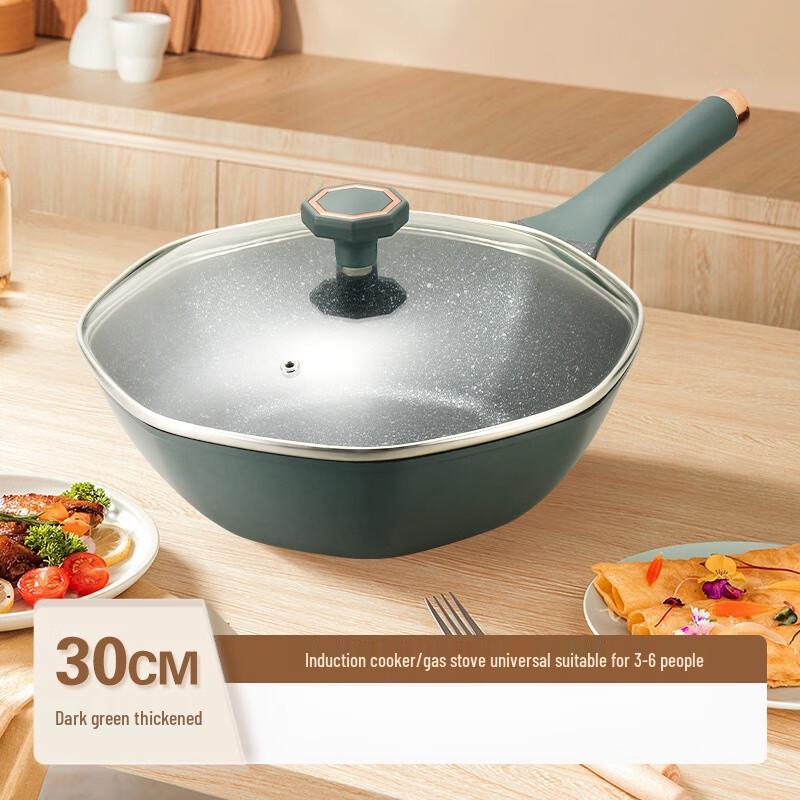 CINDYCOCO Maifan Stone Octagonal Non-stick Wok