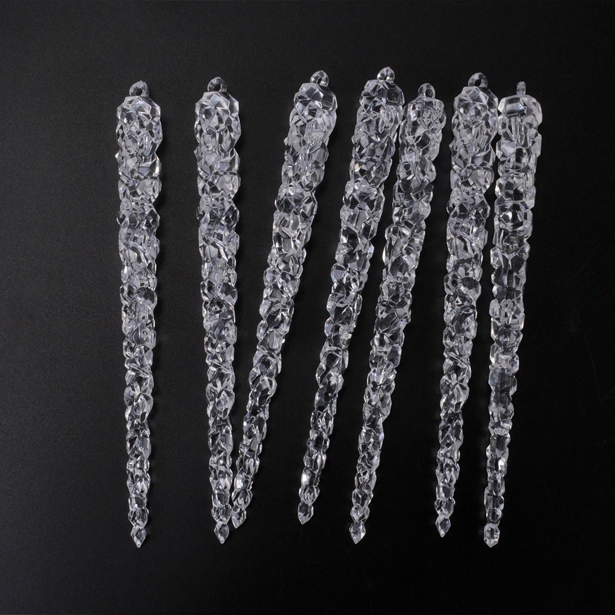 

Прозрачные подвески-сосульки, елочные украшения