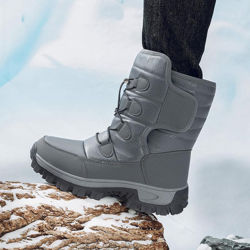 36-46 Winter Men's Plus Velvet High-top Outdoor Shoes Women's Large Size Hiking Shoes Plus Fur Warm Hiking Boots