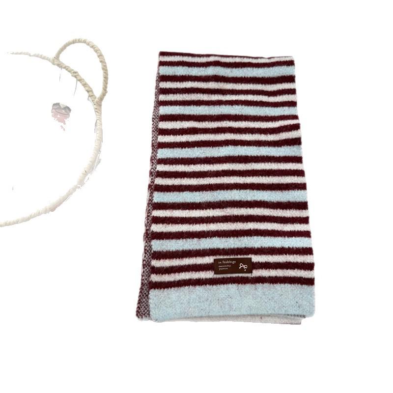 Colorful Striped Korean Style Scarf: Warm, Windproof Autumn & Winter Accessory for Students