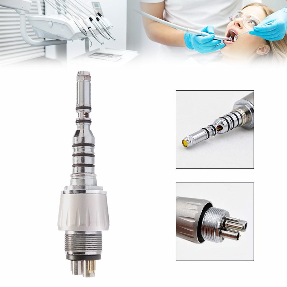 Niceden Dental Standard Head Air Turbine Handpiece High Speed Stainless Body K-Type Quick Coupler with Optic Light for FG Burs2/4/6 Hole