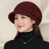 Autumn Winter Leisure Basin Hat for Middle-aged and Elderly Mother's Hats Woolen Checkered Women's Hat Warm Cold Proof Windproof Rolled Edge Hat