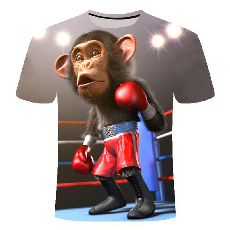 Crew Neck T-Shirt 3D Animal Short Sleeve T-shirt