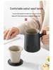 Ceramic Tea Cup with Water Separation, Large Capacity, All-Ceramic Filter, Walnut Wood Handle, Customizable Logo.