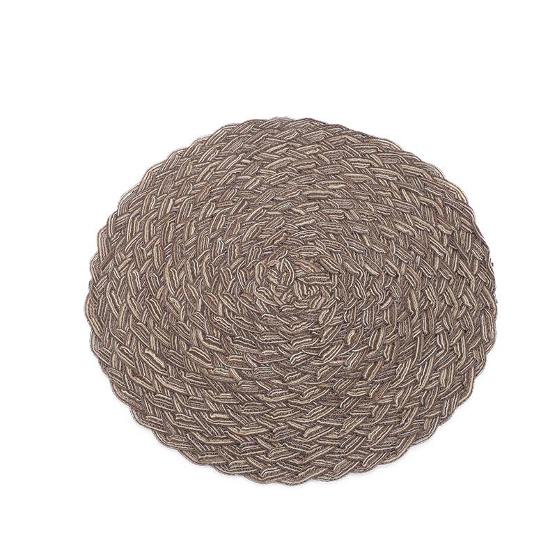Mantel Redondo Trenzado Lavable Algodón Lino Resistente al Calor 30/35/38cm Mantel Individual de Mesa Para Cocina Navidad Mesa de Comedor Decoración de Fiesta