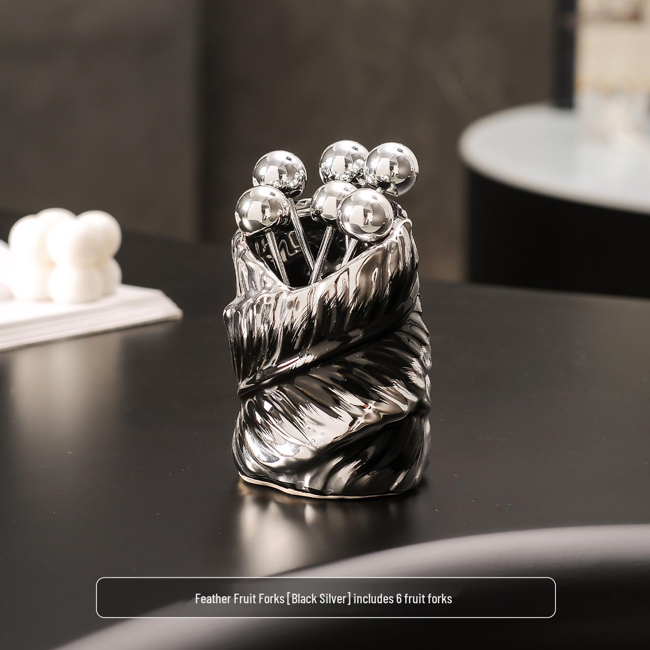 Элегантная Роскошная Фруктовница с Перьями для Гостиной: Миска для сухофруктов, конфет и закусок