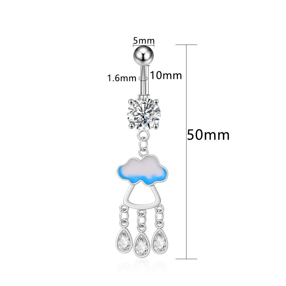 European & American Copper Zircon Floral Belly Button Ring