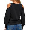 Women's Solid Color Long Sleeved Round Neck T-shirt With Pleated Casual Solid Color Top