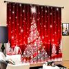 2 Pieces Christmas Blackout Curtains Exquisite Xmas Themed Festival Ornament Window Decor Accessory for Scene Layout