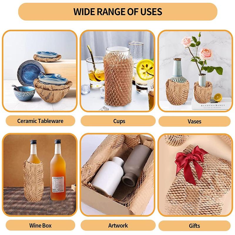 2-10 m Waben-Faltverpackungsmaterial, 25-50 cm, biologisch abbaubar, DIY-Dekorationsgeschenk, verbessert die Verpackungseffizienz, Polsterpapier