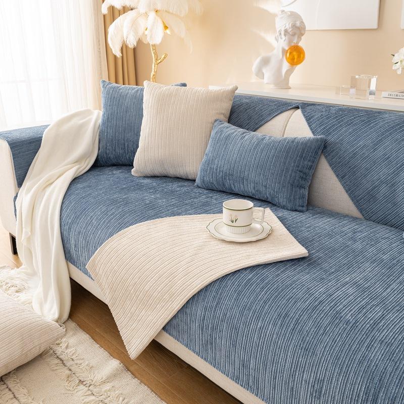 Four Seasons Universal Non-Slip Cushion Back Towel Modern Simple Solid Color Leather Sofa Cover