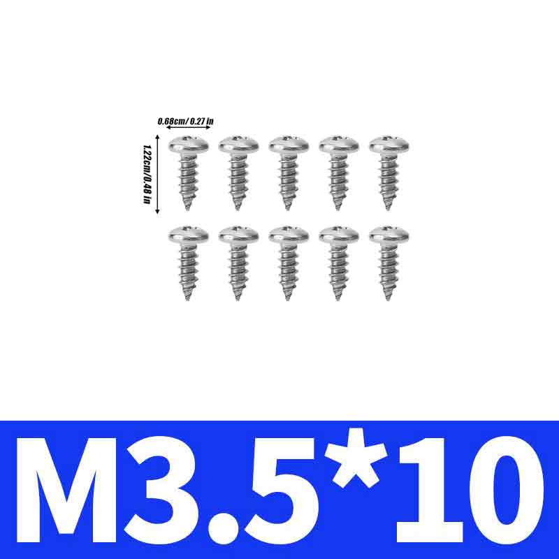 Round Head Self-Tapping Screw Stainless Steel Phillips Recessed Truss Head Wood Screws Mushroom Screw Woodworking Fasteners