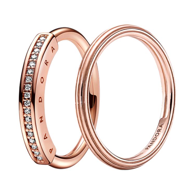Pandora Classic Pavé Set Ring Women rings Rose-Gold ZT26011330A Box,48mm